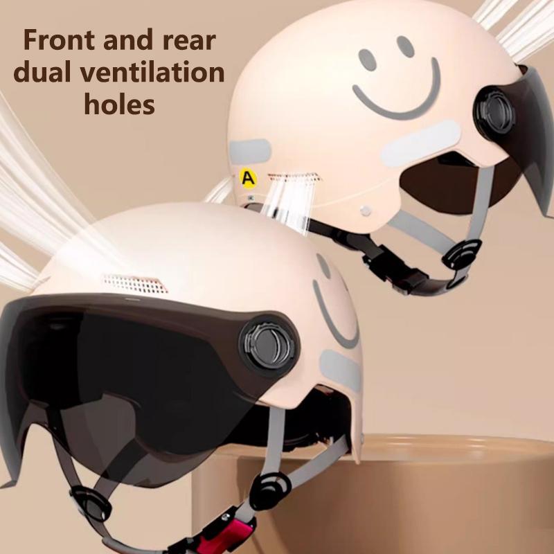 1 Adet Yetişkin Scooter Tam Kafa Şapka Kaskları Erkekler Kadınlar İçin Elektrikli Araç Motosiklet Kaskı Güneş Korumalı Güvenlik Kaskı