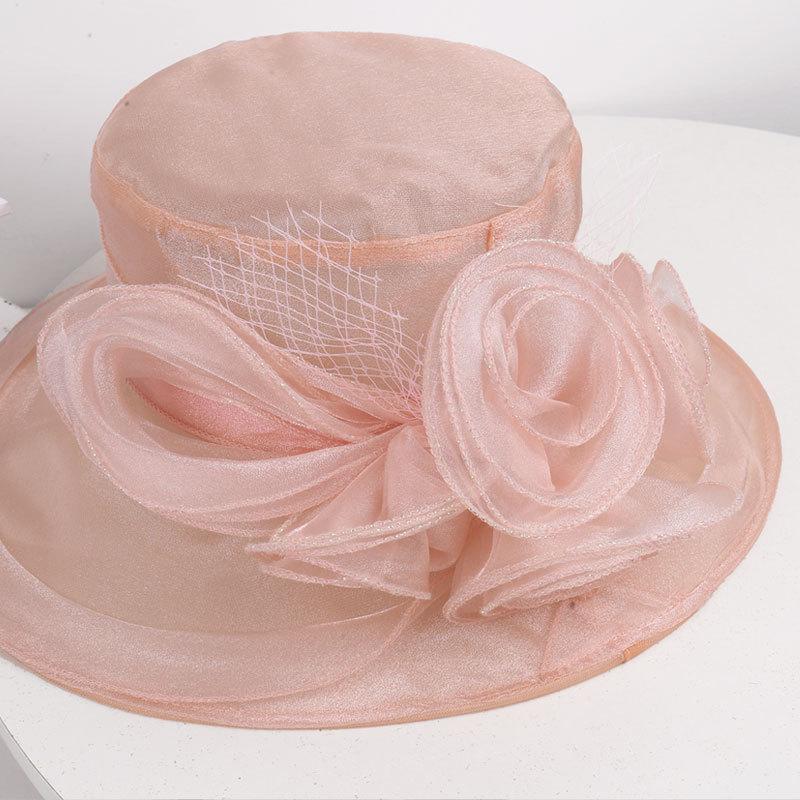 Fashion niche versatile light breathable comfortable mesh gauze hat outdoor travel simulation flower sun hat large brim
