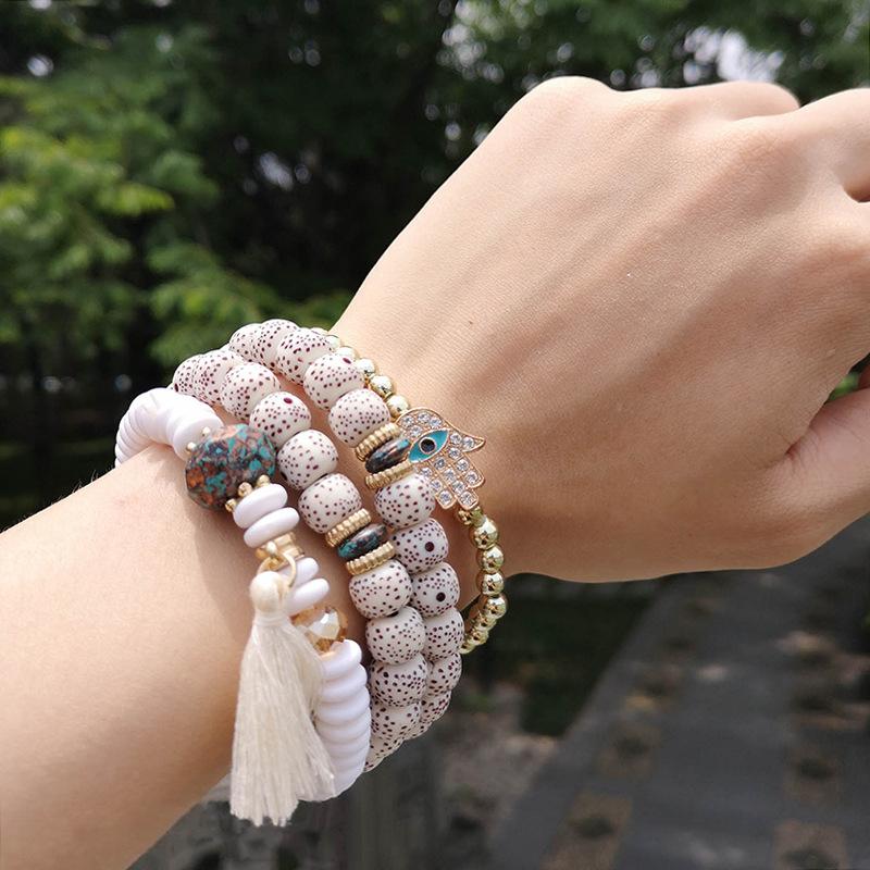 Nepal Bodhi Bracelet Ethnic Style Multi-Layer Bracelet Xizang Tourism Personality Beaded Tassel Jewelry Generation