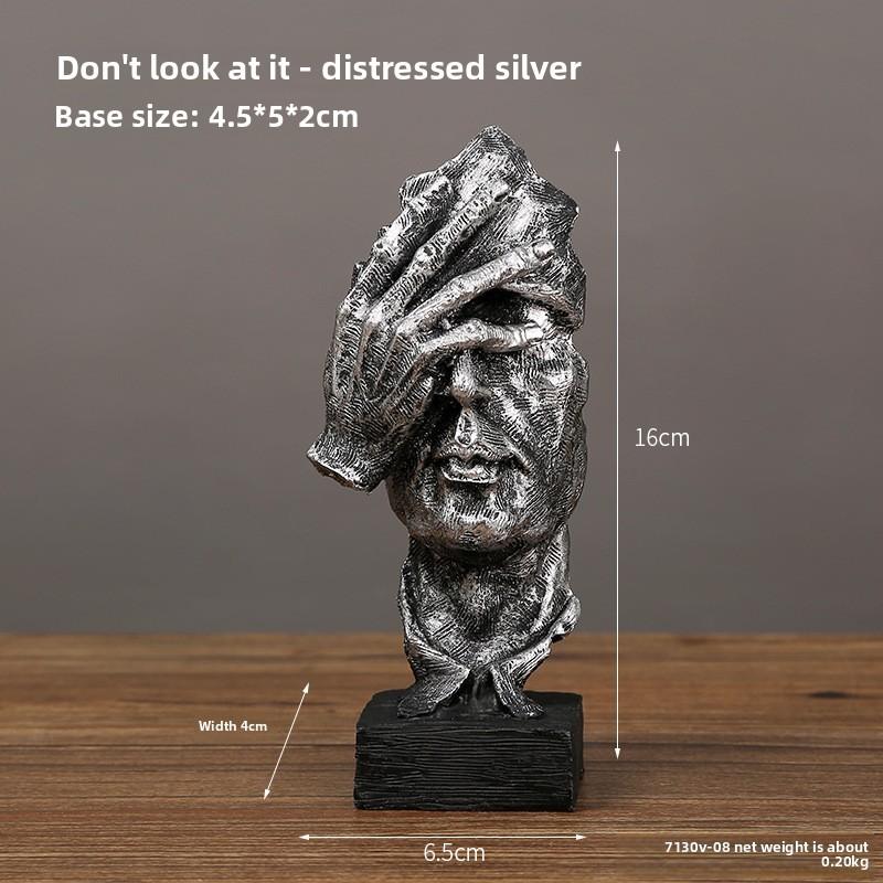 Figurine Mask Abstract Resin Sculpture For Living Room Office Gift Decoration