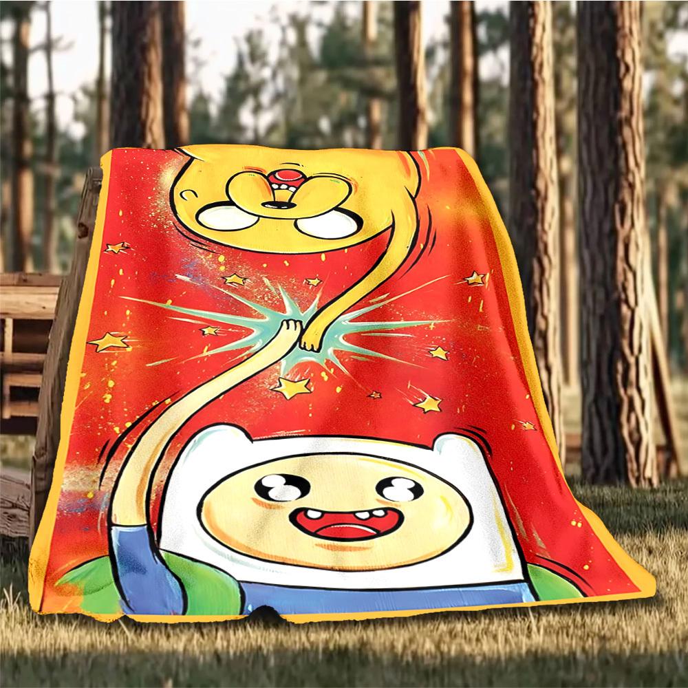 1 pezzo Coperta in Flanella da Esterno Adventure Time Morbida, Leggera e Calda