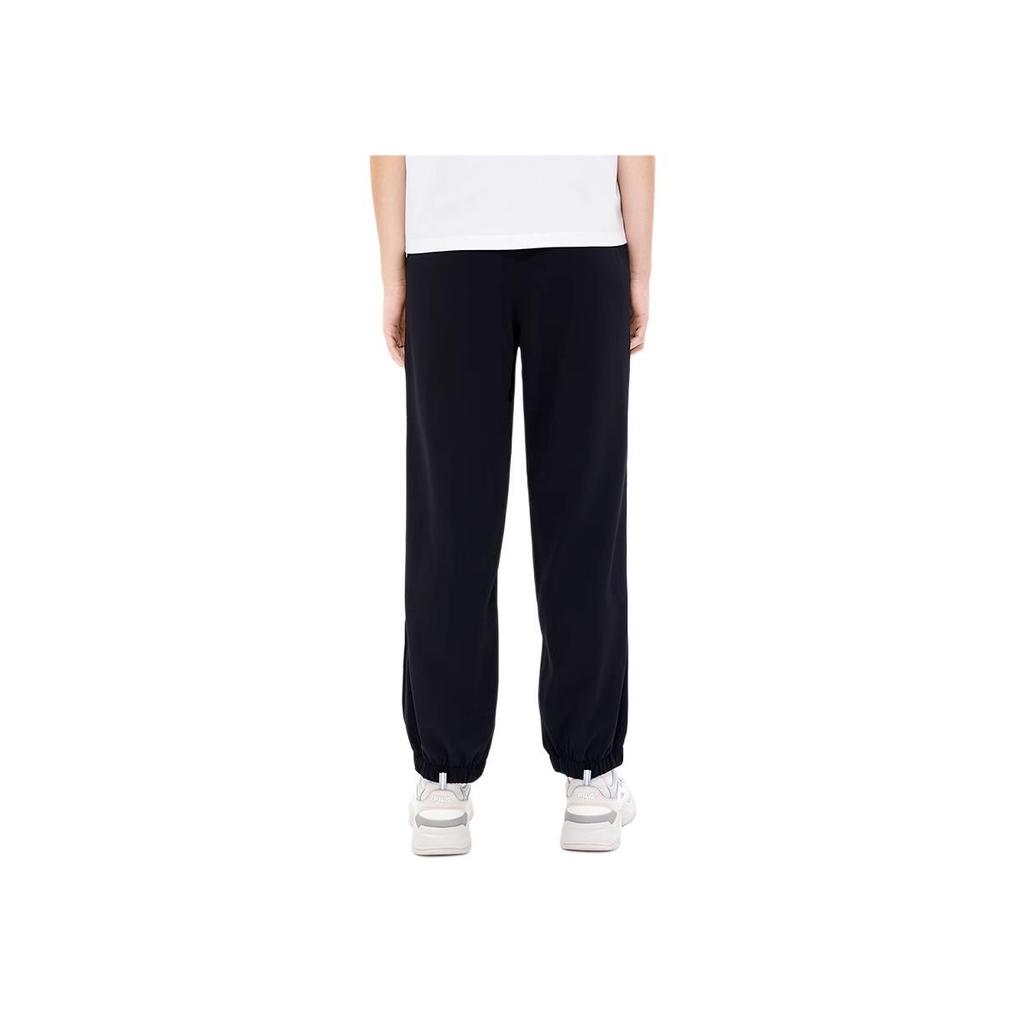 FILA Loose Fit Solid Color Pocket Cuffed Sports Woven Casual Long Pants Women bottoms Black F11W238802FBK