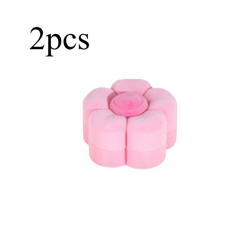 1/2pcs Flocked Flower Ring Box Earring Jewelry Box Jewelry Packaging Box Portable Jewelry Storage Box