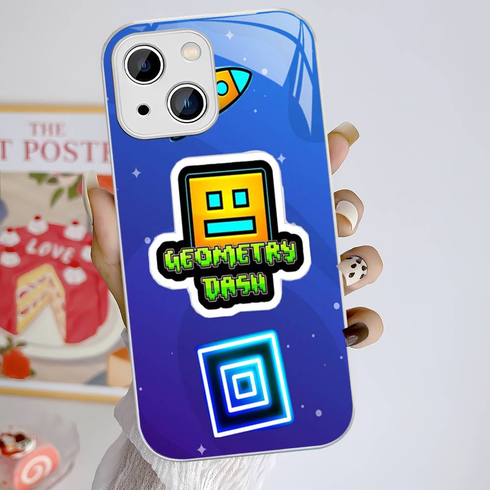 Game Geometry Dash For IPhone 14 13 12 Mini 11 Pro XS Max X XR 14 Plus Tempered Glass Cover
