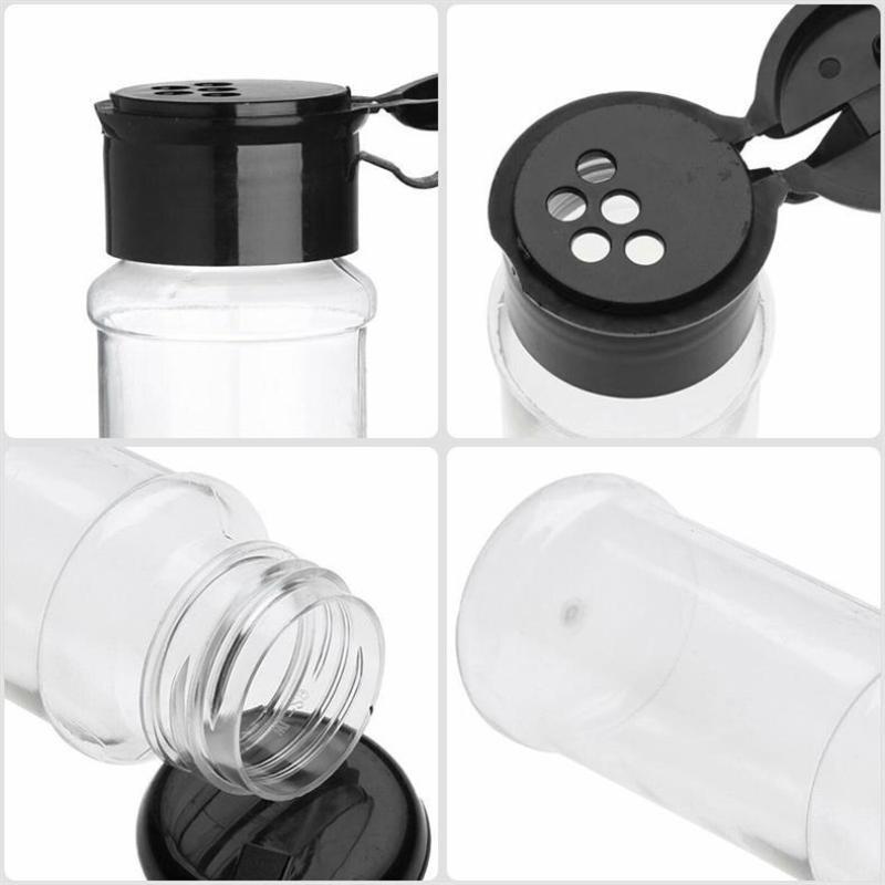 5/10/15Pcs 100Ml Empty Jars Plastic Spice Bottles Set For Storing Barbecue Seasoning Salt Pepper With Spice Rack Holds
