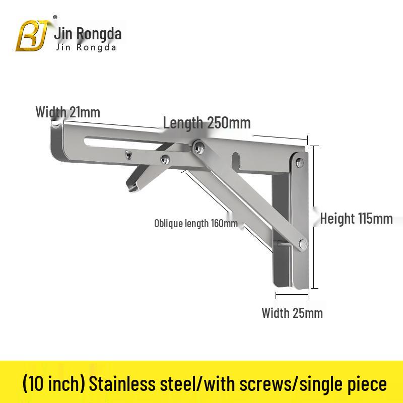 Stainless Steel Foldable Triangle Shelf Bracket Wall-Mounted Storage Rack