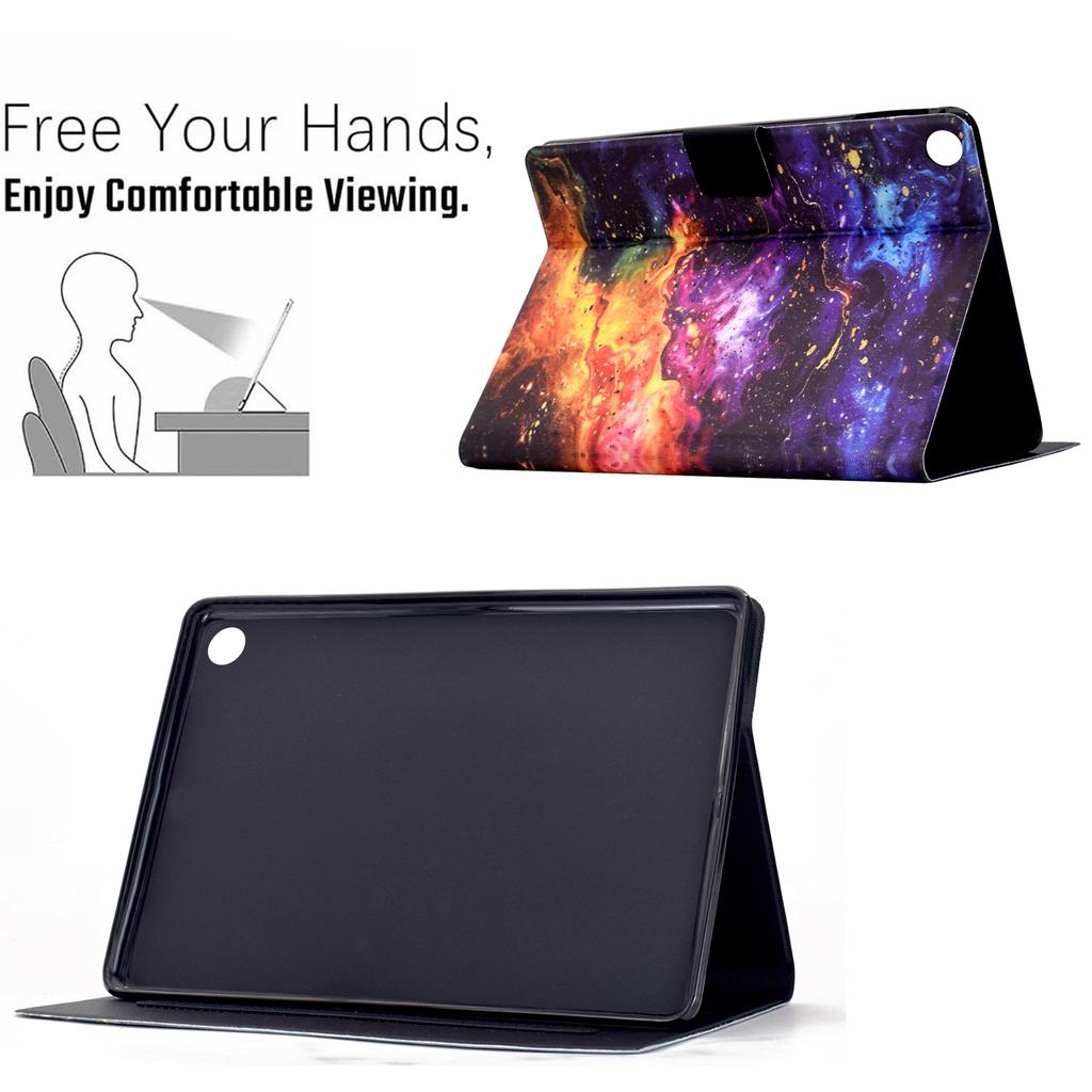 Ständerhülle für Lenovo Tab M10 (Generation 3) Tablet-Lederhülle mit Musterdruck und Auto-Wake/Sleep-Funktion