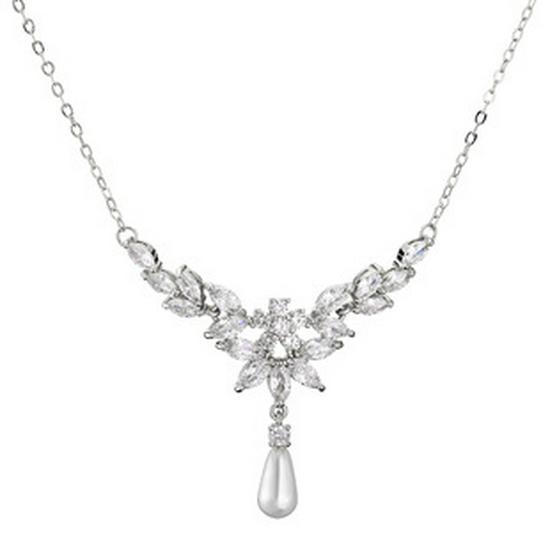 RAKOL Korean Style Fresh Floral Bridal Jewelry Set - Women's Zirconia Micro-Paved Earrings & Necklace