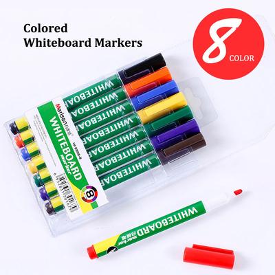 8 Colors Whiteboard Markers Set,1.0mm Tib Erase Markers,Non-Toxic,Easily Erasable,Assorted Vibrant Colors For School,Office