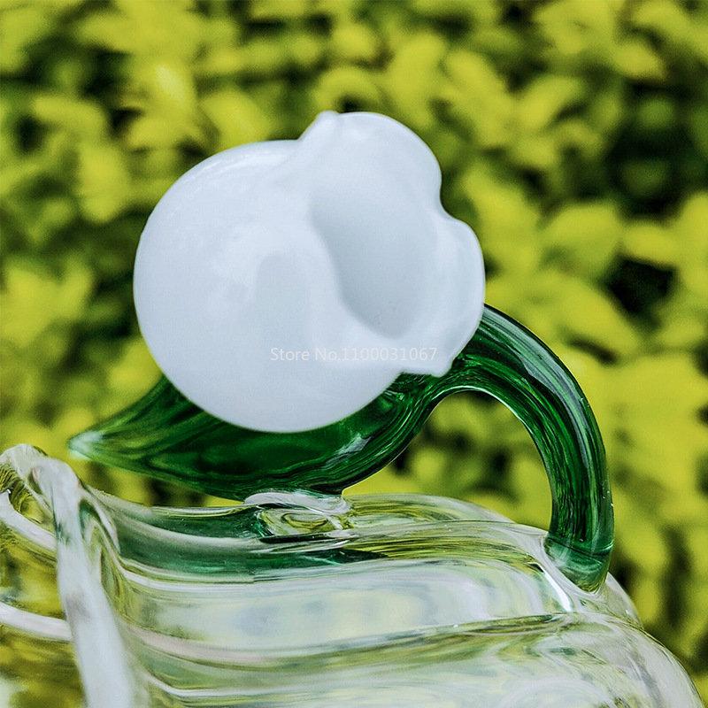1/2PCS Lily of The Valley Glass Lovely Cup Home Office Glass Milk Coffee Cup Tea Cup Bell Orchid Handle Small Cup Wine Glass
