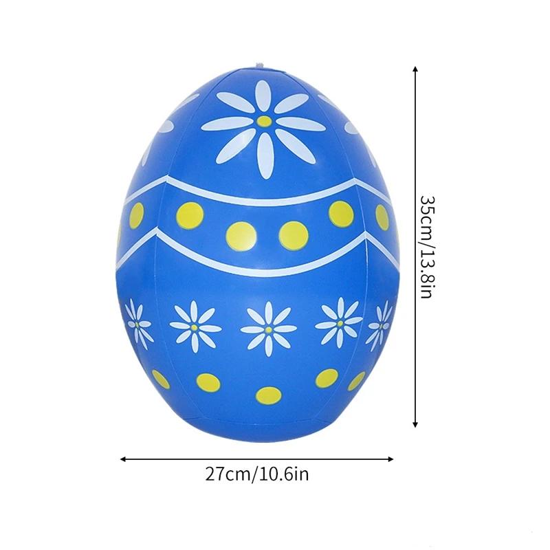 

35x27cm Inflatable Easter Egg Decoration Big Colorful Blow Up Eggs for Outdoor Yard Garden Decor Holiday Party Supplies синій