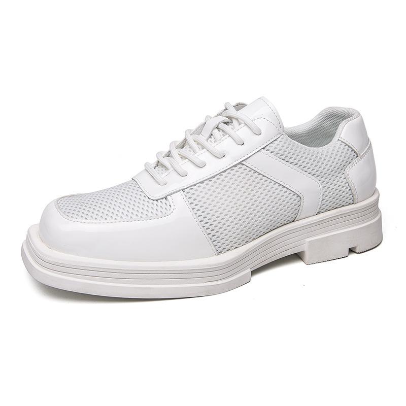 

Thick-soled young man Thick-soled British style Derby shoes Hairstylist trendy men s formal wear men s leather shoe head casual shoes 45