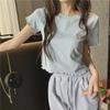 2024 Summer Embroidered Ear-Edge Slim Crop Top for Women