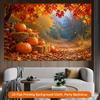 1 piece of 2D flat background fabric synthetic fabric depicting the autumn pumpkin field sceneryzyc