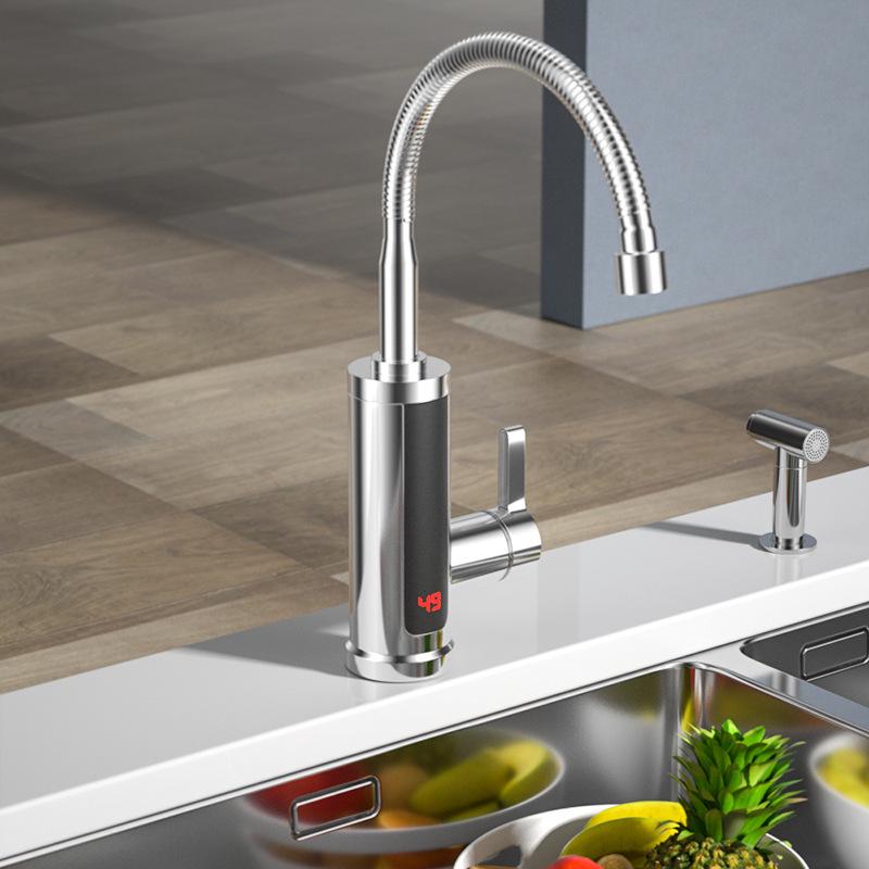Instant Heat Silver Dual-Use Electric Faucet for Hot & Cold Water