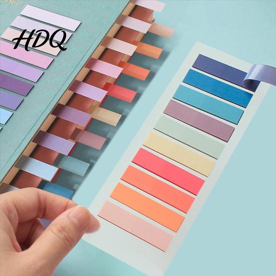 Translucent Sticky Strips 6Pcs/Set Assorted Color Index Tabs Writable Repositionable Colorful Tabs Morandi Colored Book Page Marker Labels