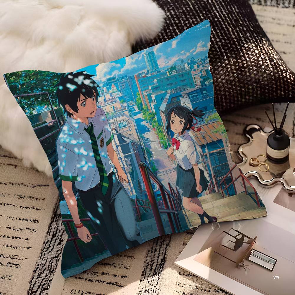 Movie Your Name Pillow Anime Pillow Sofa Bed Head Pillow Cover Cushion Cover 45x45 Cm Fashion