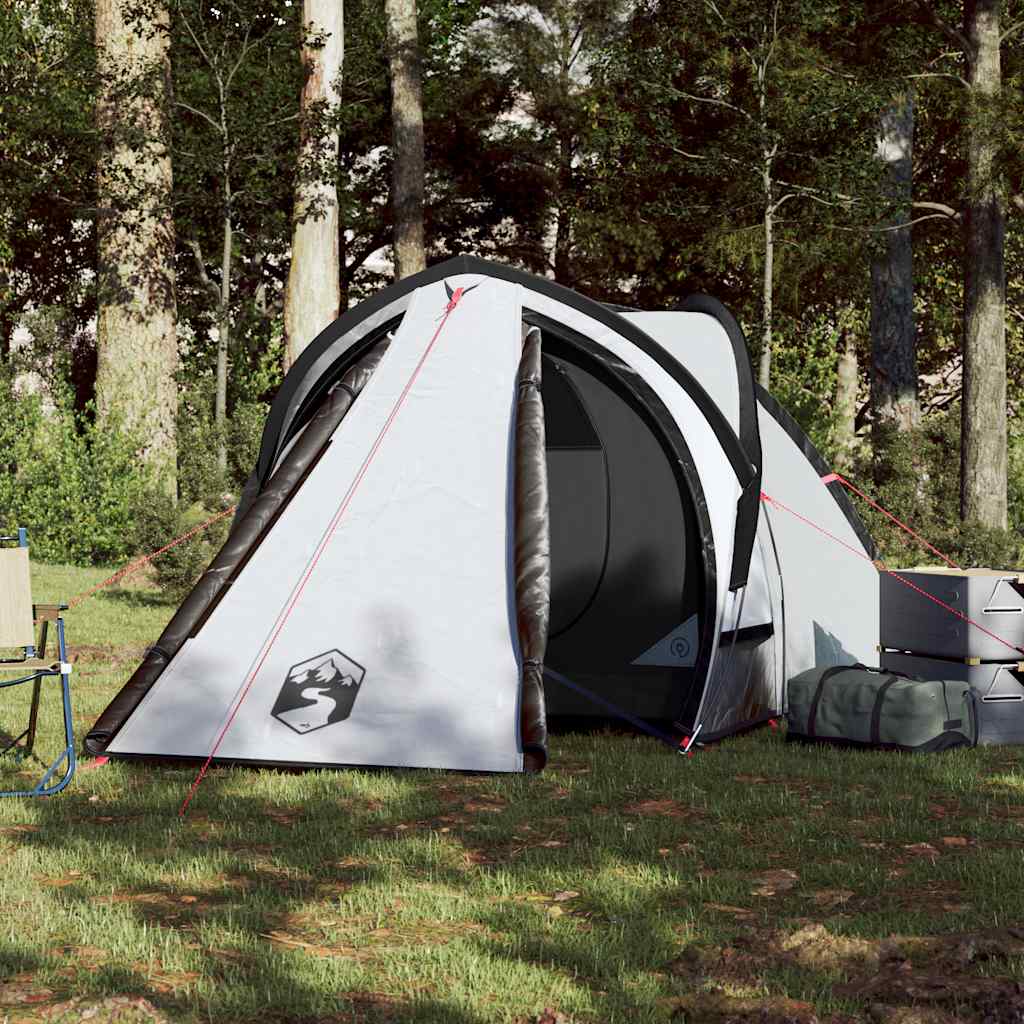 Dome Camping Tent for 2 Persons White & Dark Waterproof