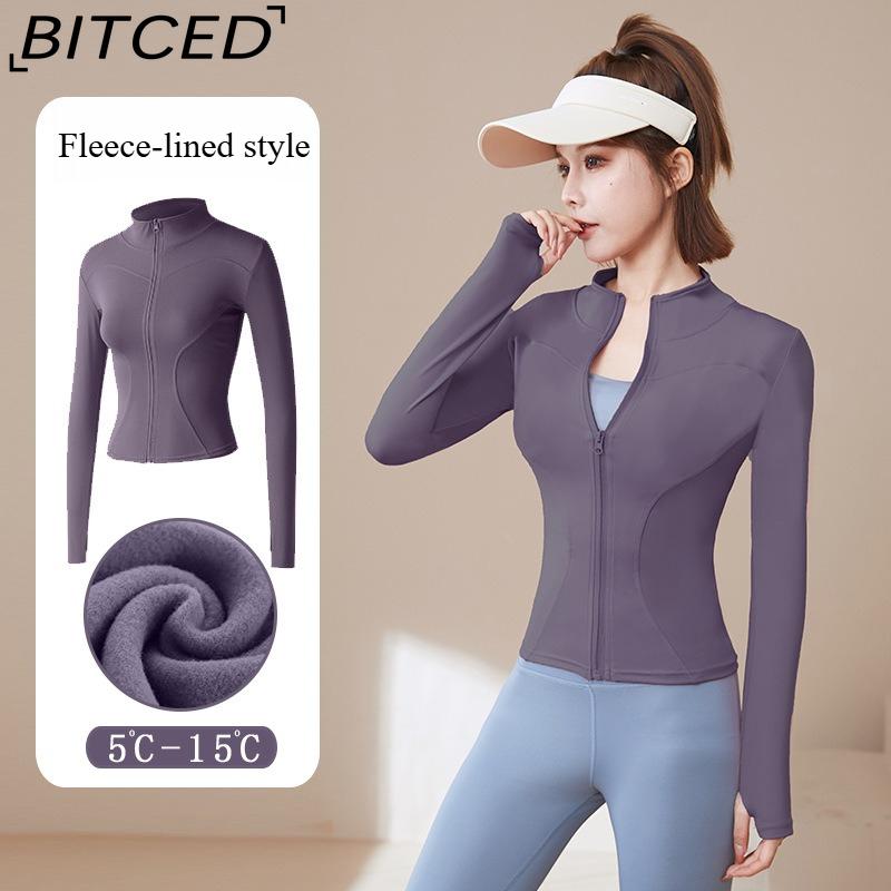 BITCED Summer Sun Protection Quick-Dry Sports Jacket Stand-Up Collar Stretch Slim-Fit Running & Fitness Top