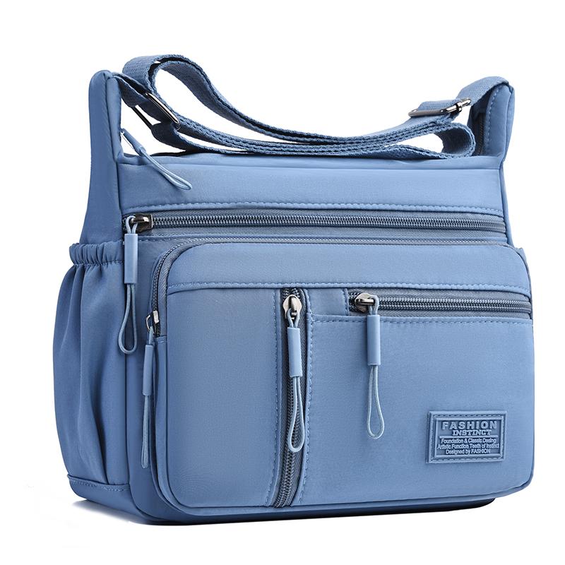 

Модна жіноча сумка кросбоді з багатьма кишенями, високоякісна водонепроникна нейлонова сумка на плече, жіноча сумка-месенджер великої місткості, сумочка синій