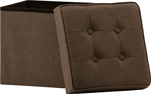 Fuji Boeki Storage Stool, Chair, Folding Storage Box, and Ottoman, 38cm Wide x 38cm Deep x 40cm High, Brown, Dino 85853