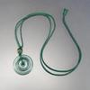 [Stone Street] High-quality Dark Jadeite Mother-child Peace Clasp Round Cord Necklace Natural Stone Genuine Jadeite