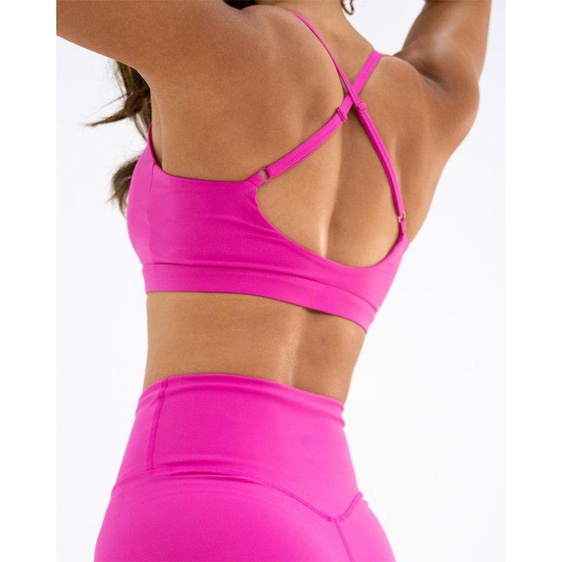 

Fashion Outwear Adjustable Cross Shoulder Strap High Strength Bubble Wrap Sports Workout Yoga Bra Waist Slimming Waistline Bra L Deep pink