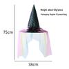 Halloween Witch Hat with Mesh, Rose, Feather, Pumpkin, and Star Design