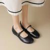 Retro Flat Low-heeled Women's New Style Low-cut Leather Single Shoes