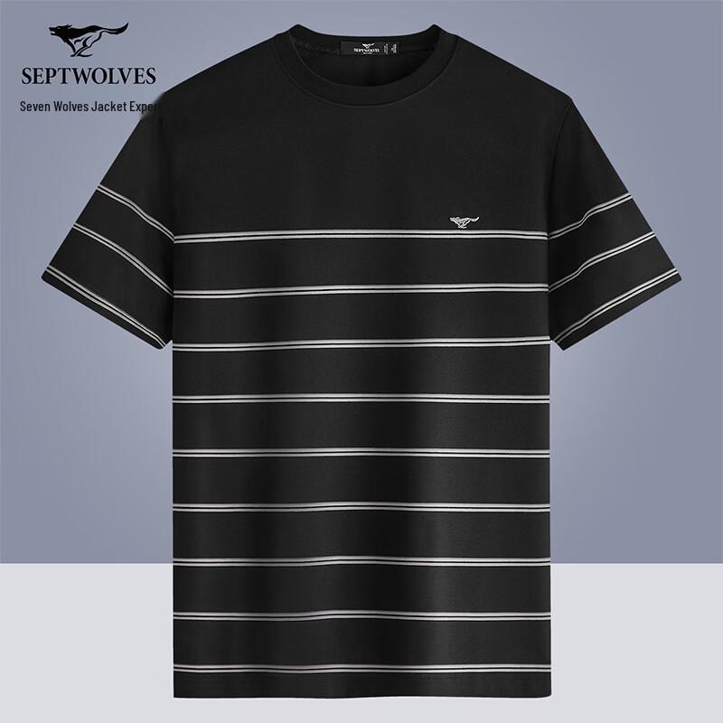 Septwolves Men s Cooling Anti-Bacterial Striped Round Neck T-Shirt 175/92A