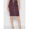 Export Single Gas Field High Waist Work Clothing Ol High Cold Gas Field Zipper Pu Splicing Package Hip Skirt Tight Skirt Midi Skirt
