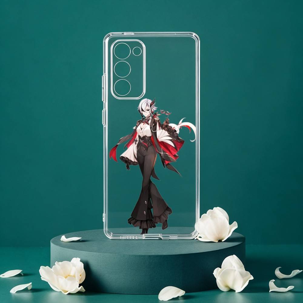 Arlecchino Genshin Impact Phone Case For Samsung Galaxy S24 S25 S23 S22 S21 Plus S24 S25 Transparent Cover Case