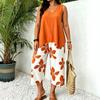 European and American cross-border TK Amazon Temu hot sale 2026 summer sleeveless V-neck top wide-leg cropped pants two-piece set