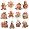 12Pcs Gingerbread Man Christmas Tree Ornaments Santa Paper Hanging Pendant Christmas Decorations for Home 2026 New Year 2026