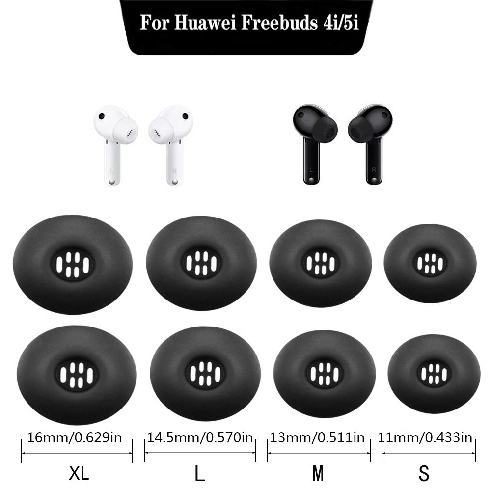 Embouts d'écouteurs Étui en silicone pour Huawei Freebuds 4i/5i Couvercles Coussinets d'oreille en caoutchouc Embouts d'écouteurs Accessoires M- 1 pair blanc