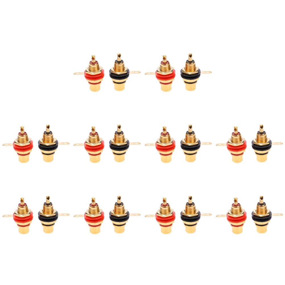 2-20pcs RCA Female Socket Connectors Zinc Alloy Gold Plating Female RCA Jack Connector Accessories RCA Female Plug Audio Socket