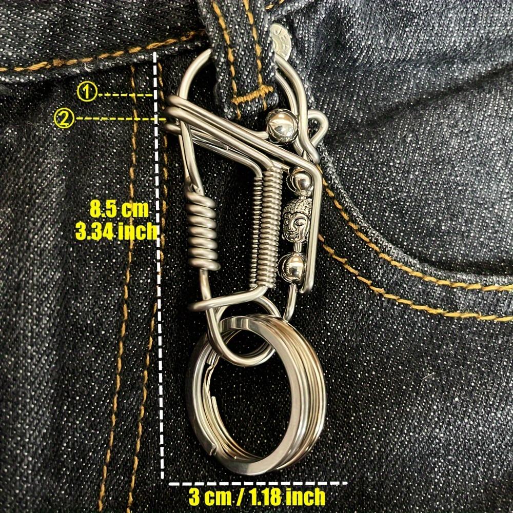 

Stainless Steel Handicraft keychains Engraved Buddha Statue Matte Bead Car Keyring Mechanical American Style Men Outdoor Trinket S