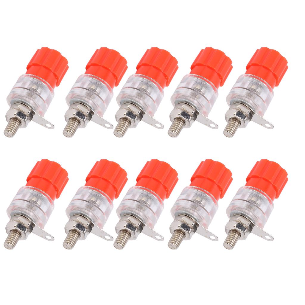 10pcs Banana Socket 4mm 0.2in Copper Screw Transparent Zinc Alloy Material Speaker Binding Post 30Vac‑60Vdc