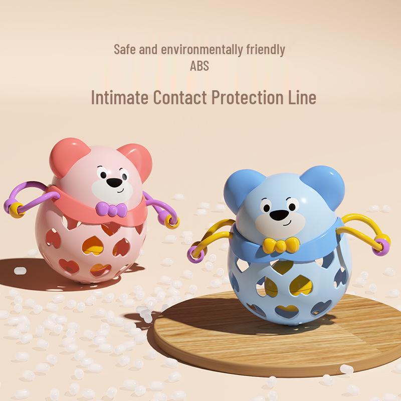 Cross-Mirror Rocket Baby Rattle Teether: Cute Soothing Toy for Newborns and Early Education