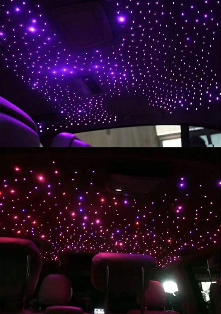 Auto-Dachhimmel, RGBW-Faseroptik-Licht, Sternenhimmel-Lampe, APP BT, Musiksteuerung