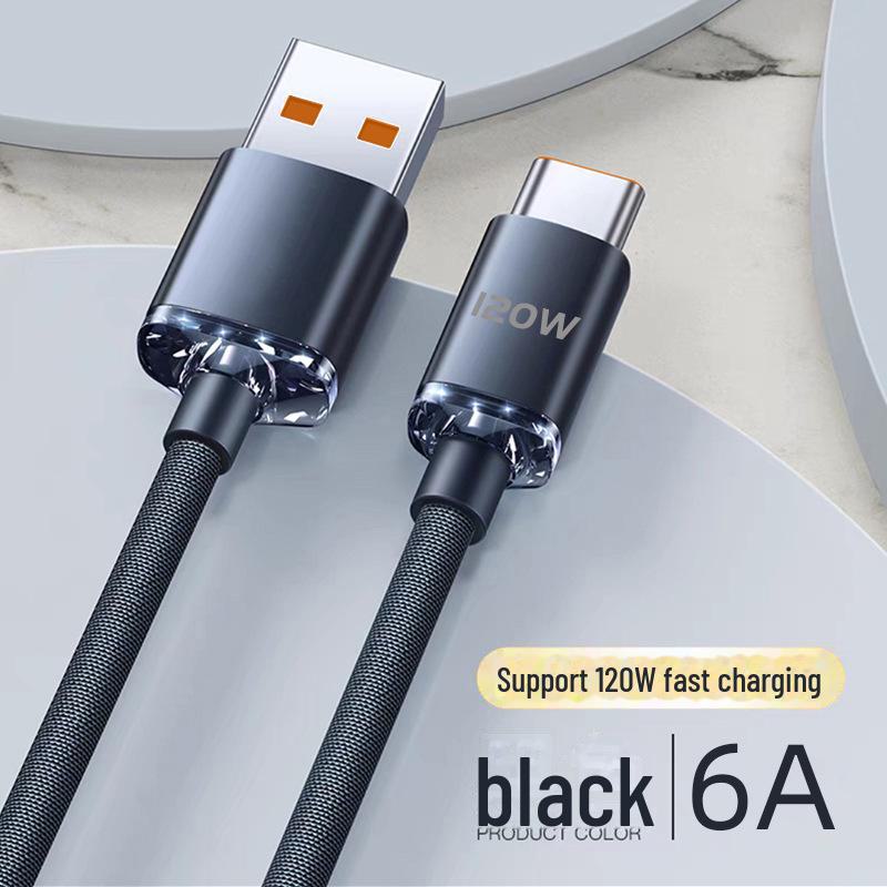 Jingyao 120W Type-C Super Fast Charging Cable, 6A for Huawei, Honor, Xiaomi, OPPO Phones