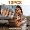 10pcs TPU Anti-Slip Tire Zip Ties for Pickup Trucks SUVs Reusable Winter Safety Chains Snow Chains for Winter Driving Muddy Road
