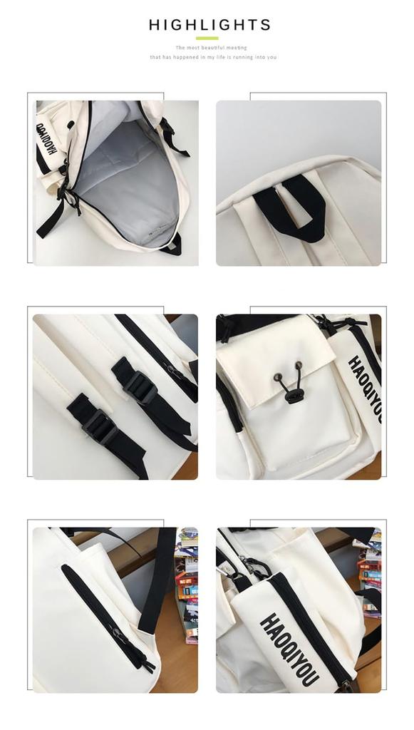 Large High School Casual Black [ZESU] Backpack, Korean, School, Capacity, Student, Women, Girls, Commuting, Students, Unisex, Lightweight, Rucksack,