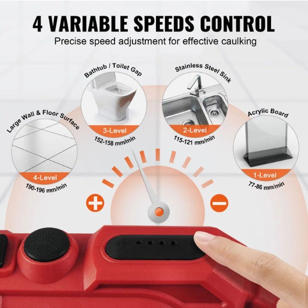 Multifunctional Cordless Caulk Tool LED Light Design Seal Sealant Tool  Kitchen