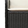 3 Piece Garden Lounge Set with Cushions Black Poly Rattan