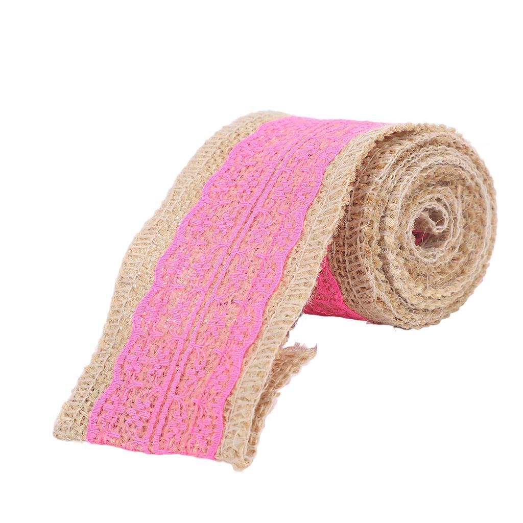 5 Rolls Burlap Lace Ribbon Decorative Jute Burlap Ribbon Roll for Crafts Festival Decor