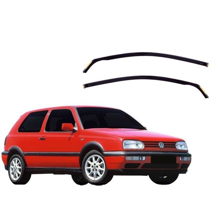 Déflecteurs d'air - J&J AUTOMOTIVE - Volkswagen Golf 3 - Fumé - Acrylique renforcé - Installation facile
