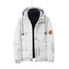 Mens Short Down Jacket Winter Outdoor Warm Hooded Coat White Black