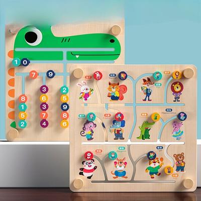 Tier sucht ein Zuhause dreidimensionales Puzzle Streckenpositionszuordnung digitales Operationspuzzle Labyrinth Holz Kinder Lernspielzeug