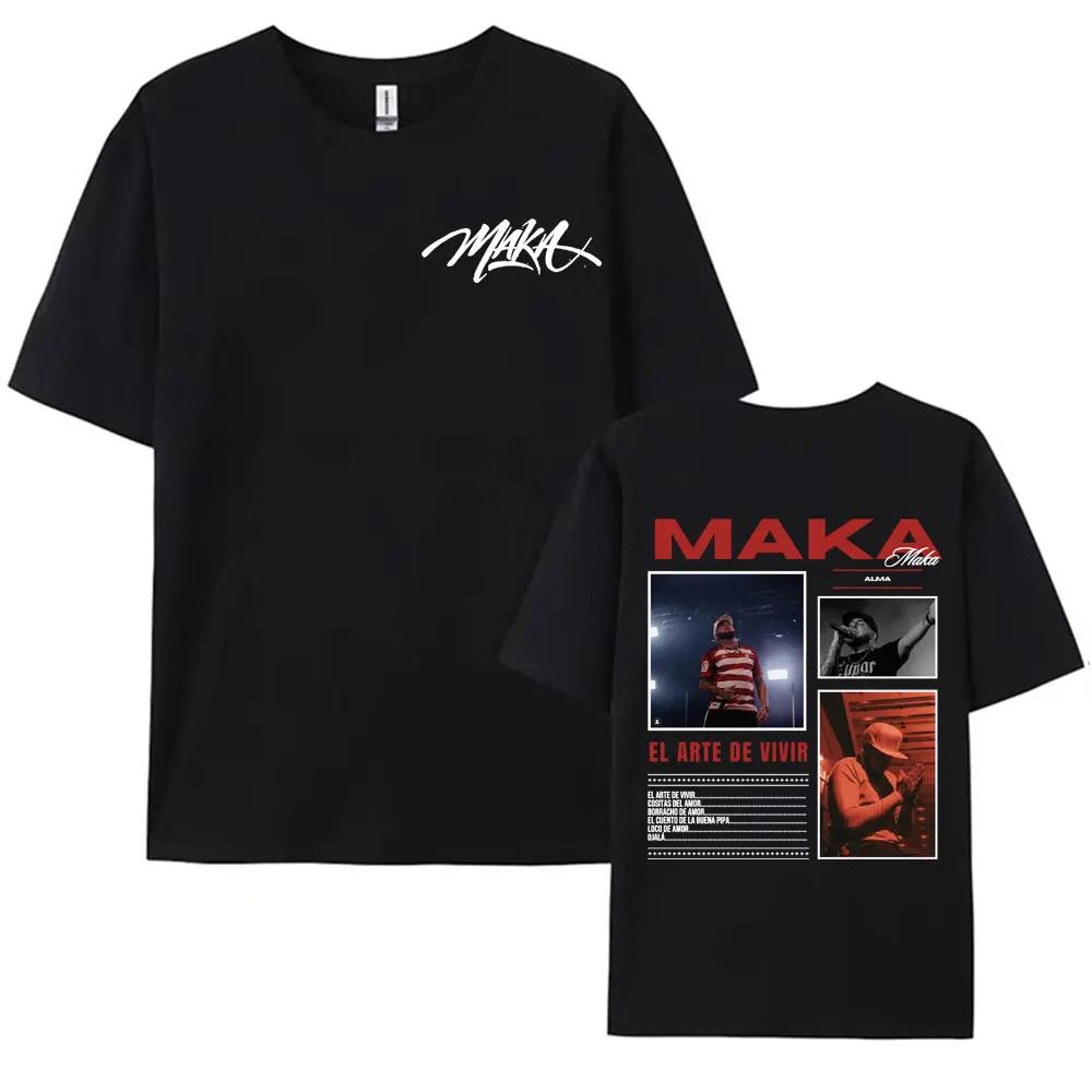 Rap Singer Maka Aura Tour 2025 Doublesided Printed Tshirt Retro Mens Womens Casual Hot Selling Tshirt